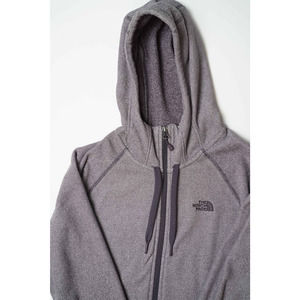 The North Face Womens Fleece Hoodie Purple Striped Black and Purple Zipper